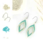 DIY kit twisted earrings - aqua and silver
